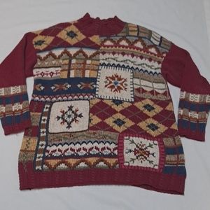 Vintage 90's Tiara International Grandmacore Ugly Fall Winter Mock Neck Sweater